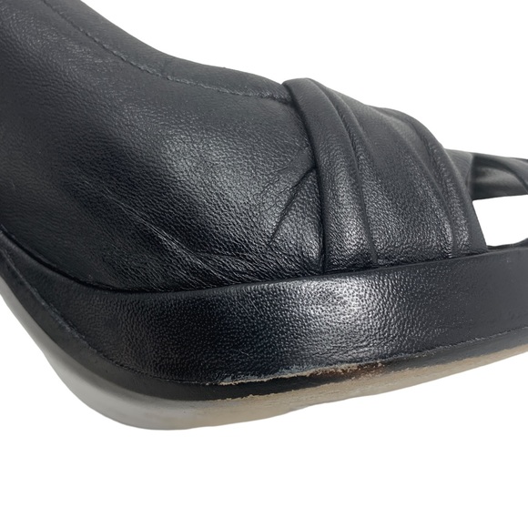 Cole Haan Black Leather Peep Toe High Heel Pumps Platform Size 10 - Picture 13 of 15